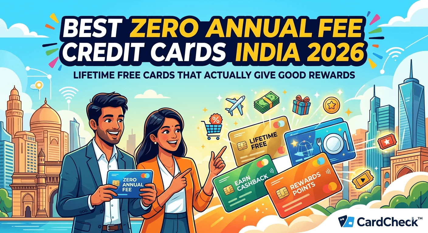 Best zero annual fee credit cards in India 2026