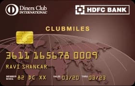 HDFC Bank Diners ClubMiles Credit Card