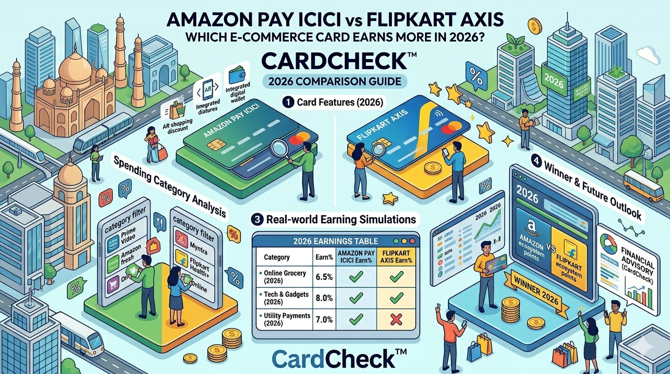 Amazon Pay ICICI vs Flipkart Axis — e-commerce credit card comparison India 2026